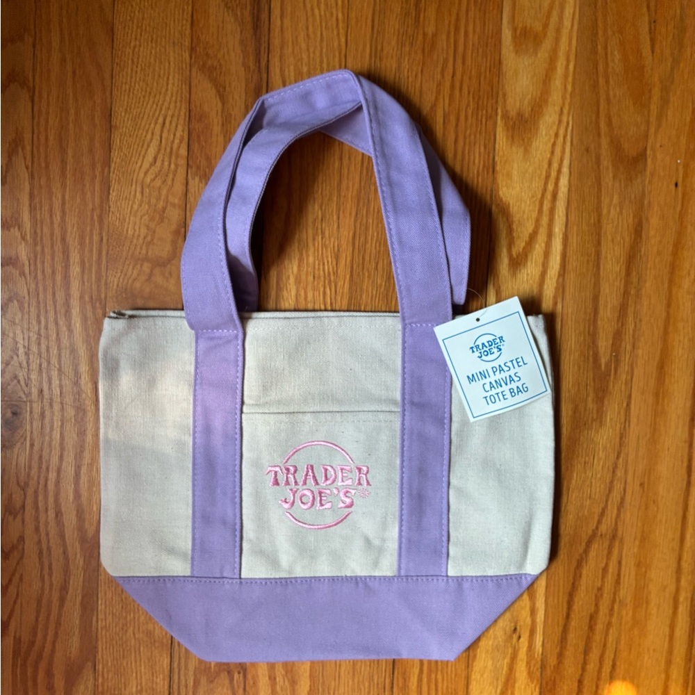 Trader Joe’s Mini Pastel Tote Bag - Purple Limited Edition Bag 💜💜💜